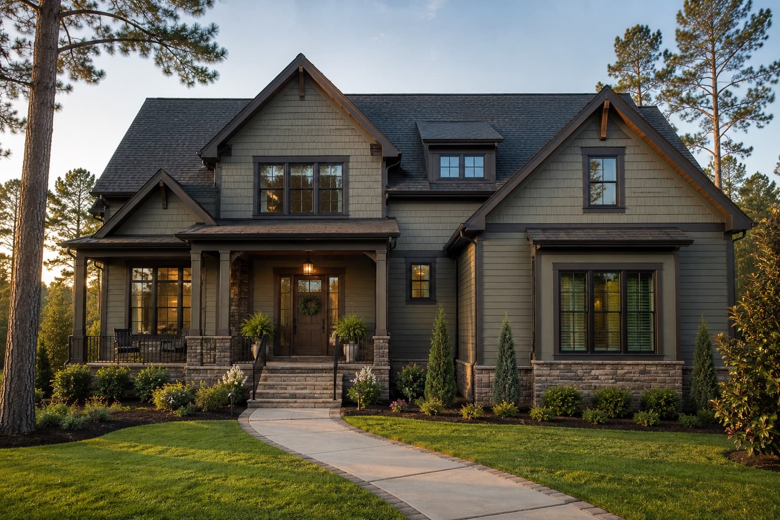Craftsman home exterior painted by Palmetto Painting in Greenville, SC